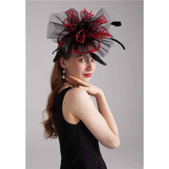 Women's Kentucky Derby Church Dress Hat 03-black - Picture 6 of 6